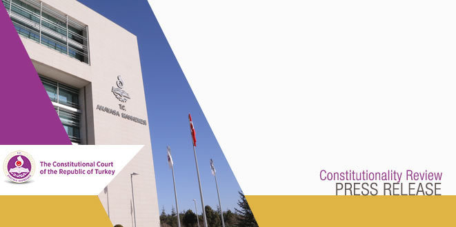 Press Release concerning the Decision Annulling Certain Provisions of the Law no. 6749 on the Adoption, with Certain Amendments, of the Decree-Law on Measures Taken under the State of Emergency